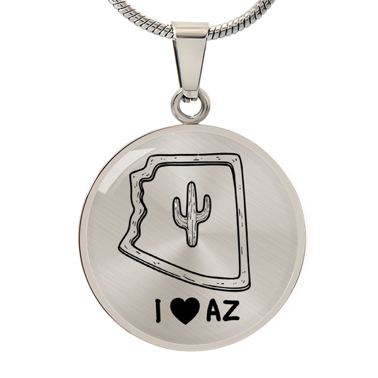 Arizona State Necklace – “I Will Never Desert You” Arizona Keepsake Pendant