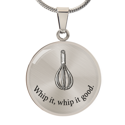 Whisk Outline Circle Necklace – Minimalist Baking Pendant Gift for Baking Lovers