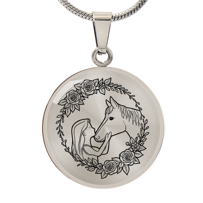 Girl and horse heart necklace symbolic jewelry gift for horse lovers