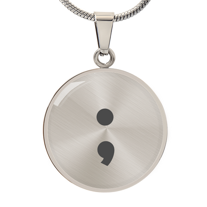 Semicolon Necklace – Inspirational Mental Health Awareness Jewelry | Meaningful Keepsake Gift for Her