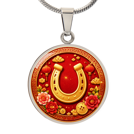 Lucky horseshoe necklace symbolic good luck jewelry for Year of the Horse