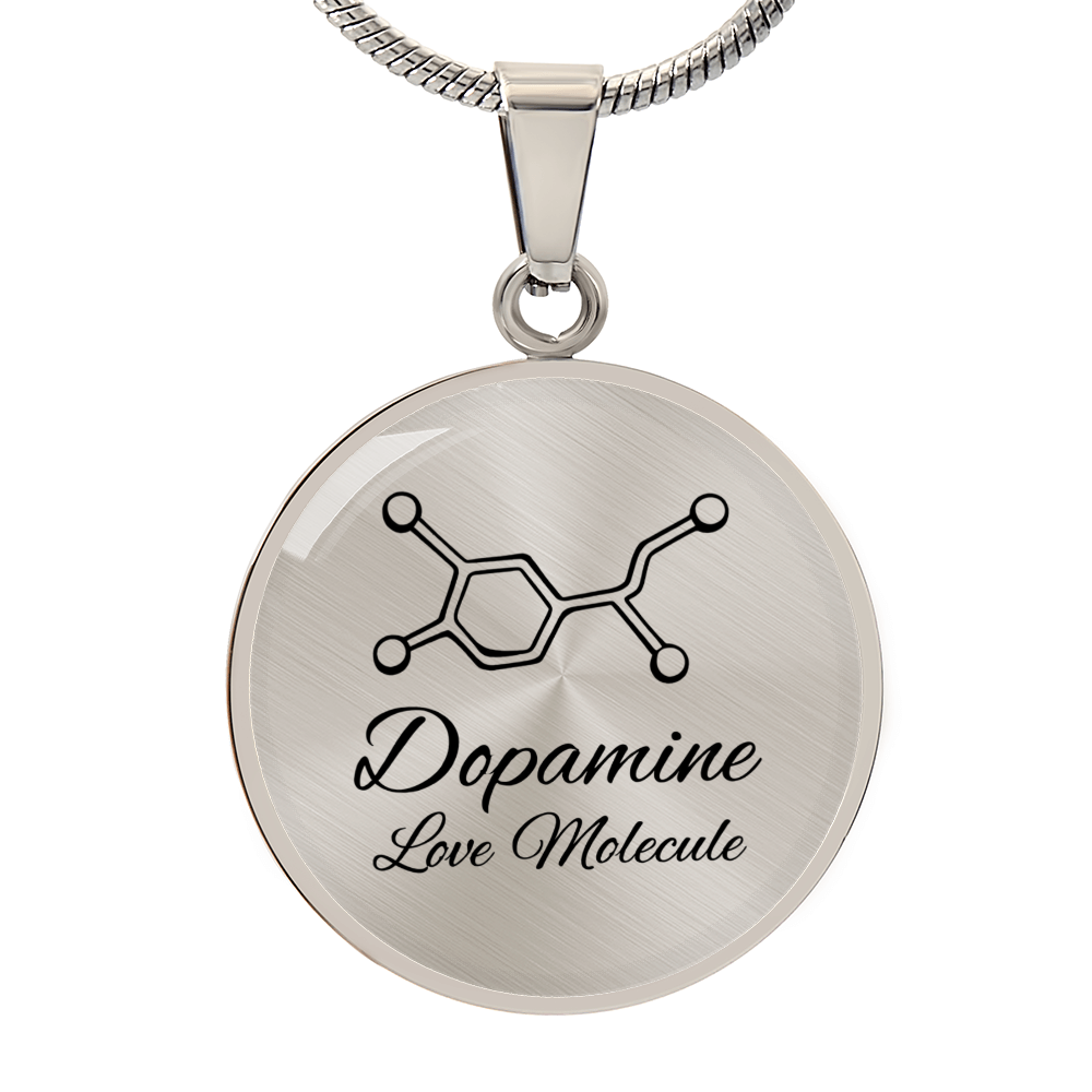 Dopamine Love Molecule Circle Necklace – Meaningful Science-Inspired Pendant Gift for Love, Connection & Joy