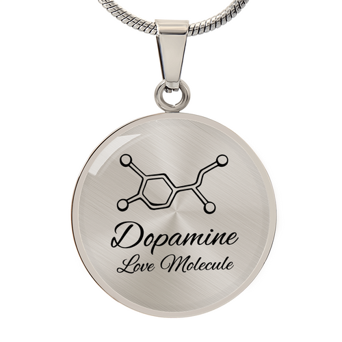 Dopamine Love Molecule Circle Necklace – Meaningful Science-Inspired Pendant Gift for Love, Connection & Joy