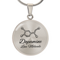 Dopamine Love Molecule Circle Necklace – Meaningful Science-Inspired Pendant Gift for Love, Connection & Joy