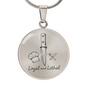 Loyal & Lethal Knife Circle Necklace – Minimalist Culinary Pendant Gift for Foodies & Chefs