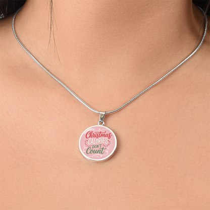 Christmas Calories Don't Count – Luxury Graphic Circle Necklace