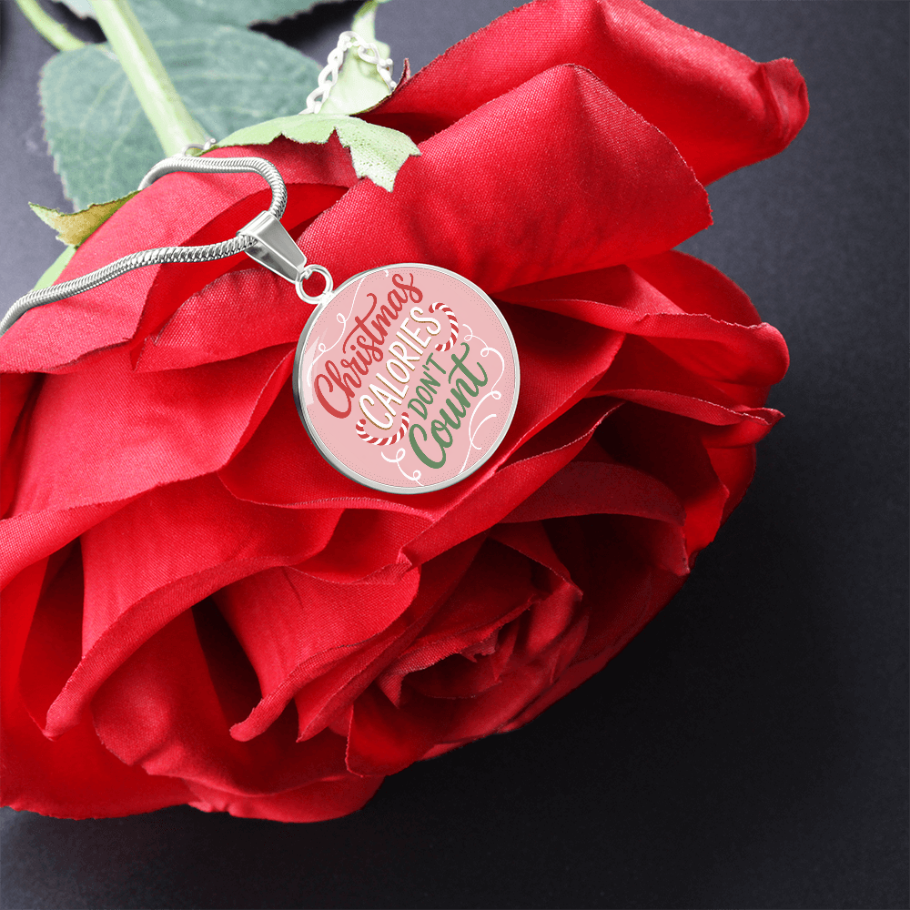 Christmas Calories Don't Count – Luxury Graphic Circle Necklace