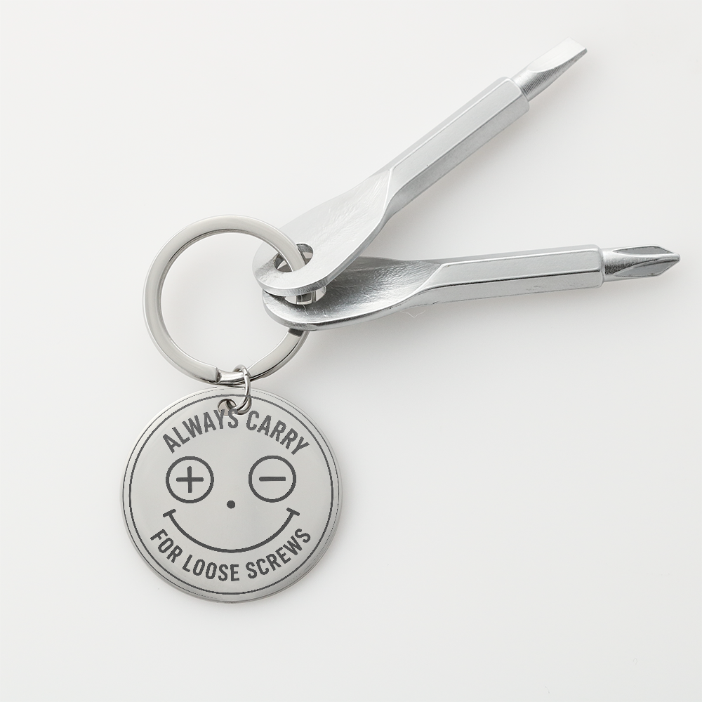 Always Carry a Screwdriver Keychain | Personalized Mini Tool Gift