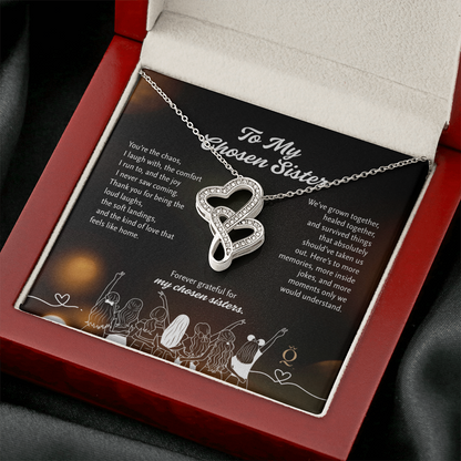 To My Chosen Sister Necklace | Heart-to-Heart Pendant | Meaningful Friendship Gift | Sister by Choice Jewelry