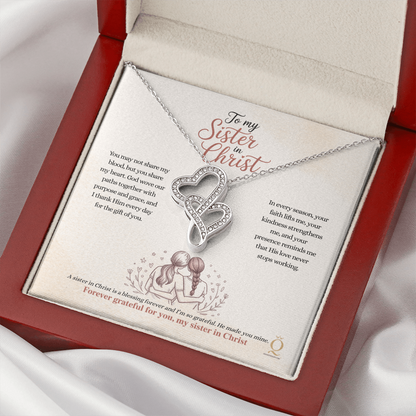 Inspirational heart necklace for sister in Christ