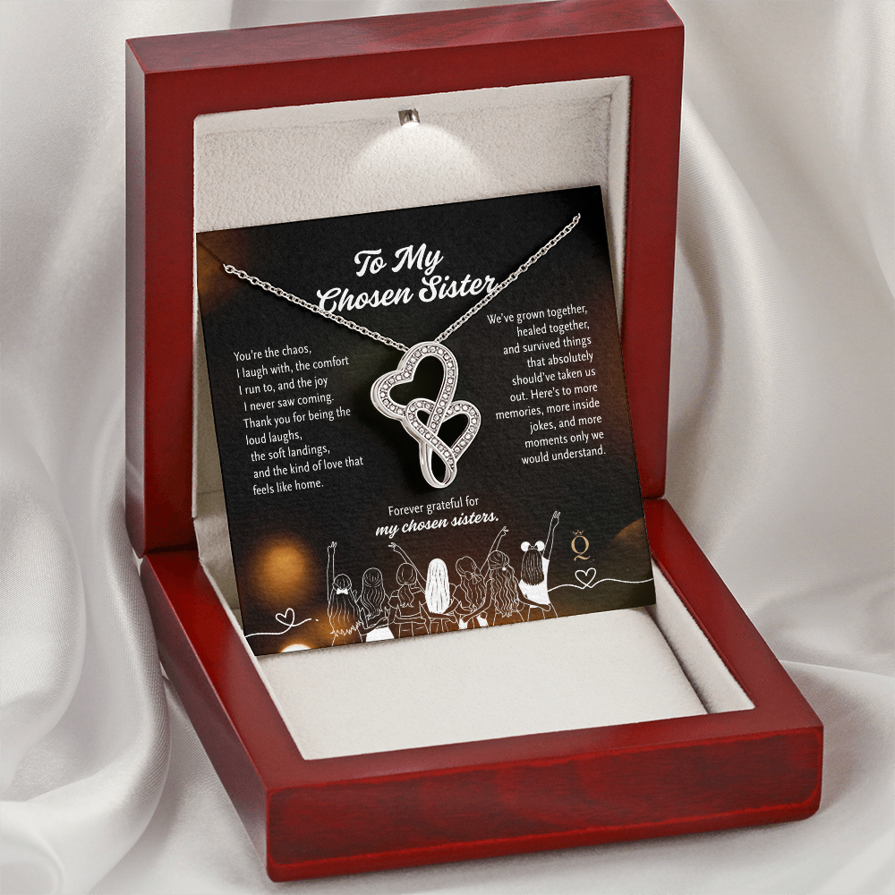 To My Chosen Sister Necklace | Heart-to-Heart Pendant | Meaningful Friendship Gift | Sister by Choice Jewelry