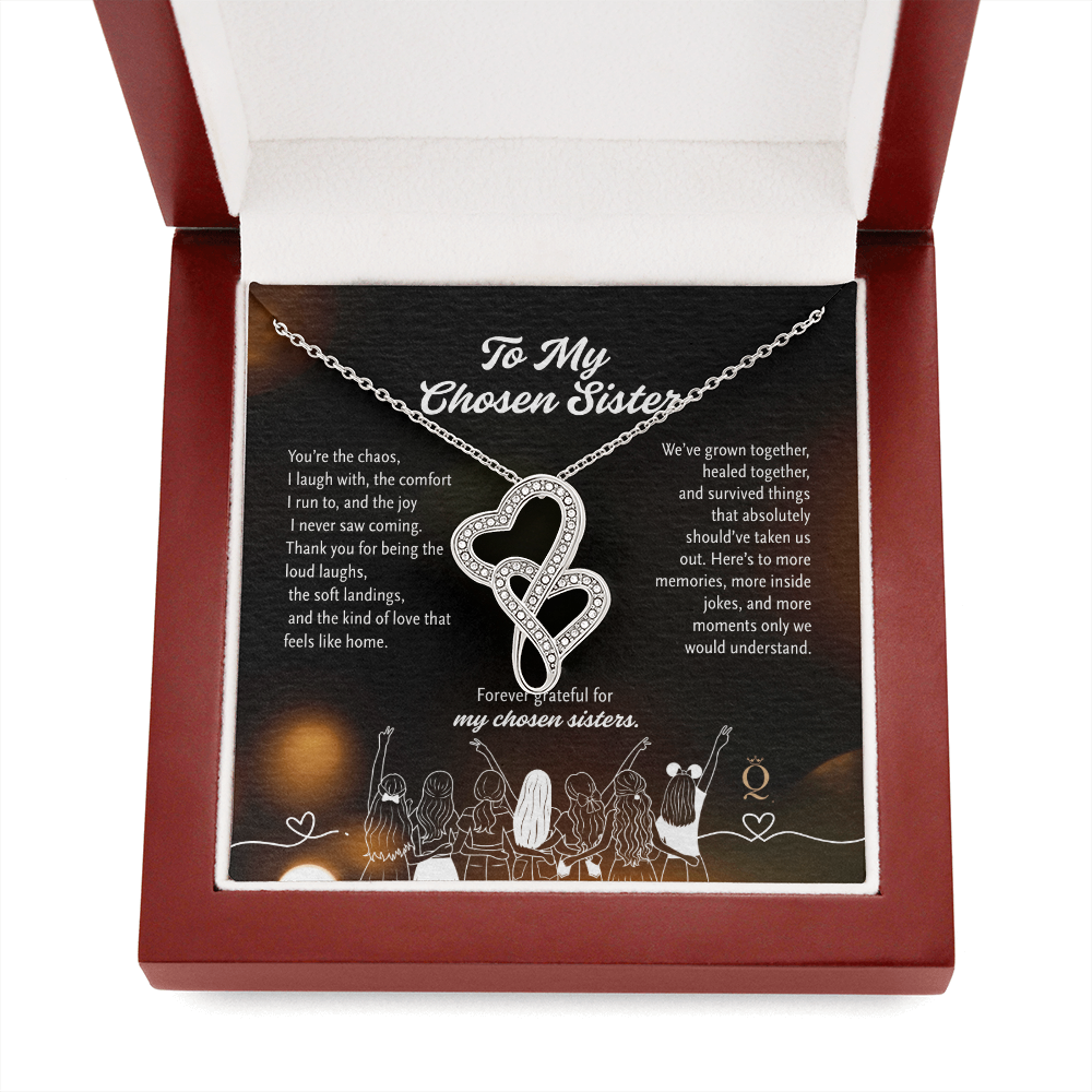To My Chosen Sister Necklace | Heart-to-Heart Pendant | Meaningful Friendship Gift | Sister by Choice Jewelry
