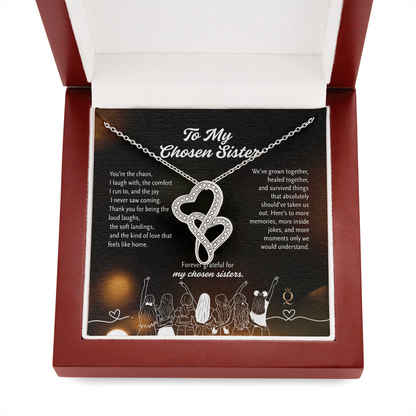 To My Chosen Sister Necklace | Heart-to-Heart Pendant | Meaningful Friendship Gift | Sister by Choice Jewelry
