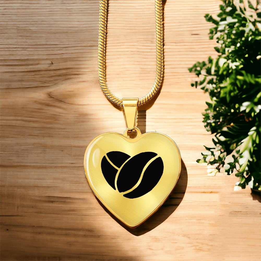 Coffee Bean Heart Necklace