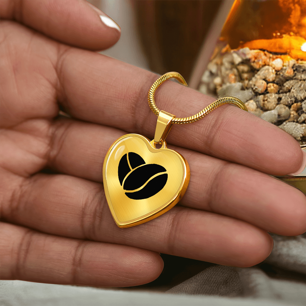 Coffee Bean Heart Necklace