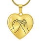 Pinky Promise Heart Necklace for Women – Valentine's Day Gift, Silver or 18K Gold Finish, Romantic Promise Jewelry with Optional Engraving, Adjustable 18–22” Chain