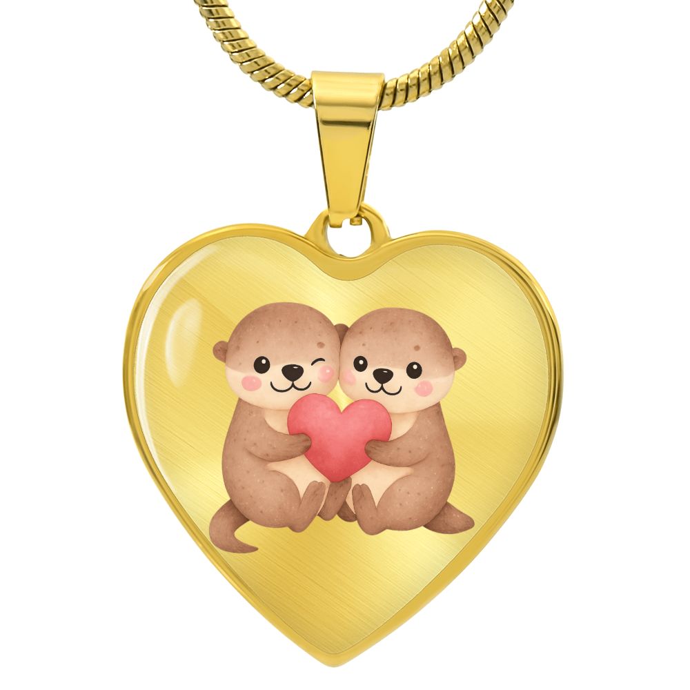 Otter Heart Necklace – Cute Couple Jewelry