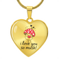 I Love You So Mush Heart Necklace – Cute Mushroom Love Pendant for Valentine's Day, Young Love & Sweet Everyday Moments