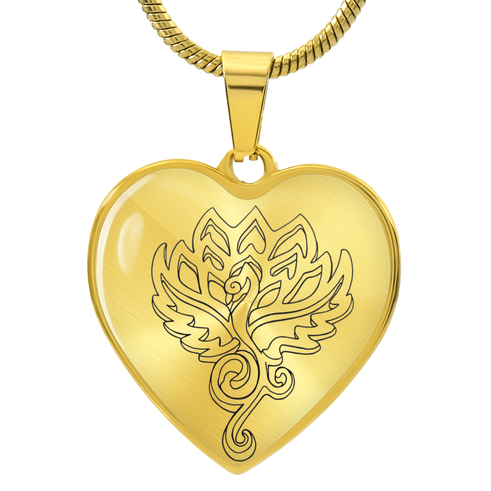 Phoenix Heart Necklace – Symbol of Strength, Healing & Renewal | Inspirational Keepsake Jewelry for Her