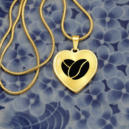 Coffee Bean Heart Necklace