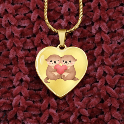 Otter Heart Necklace – Cute Couple Jewelry