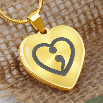 Luxury Graphic Heart Necklace – Inspirational Heart Jewelry | “Her Story Isn't Over Yet” Keepsake Gift
