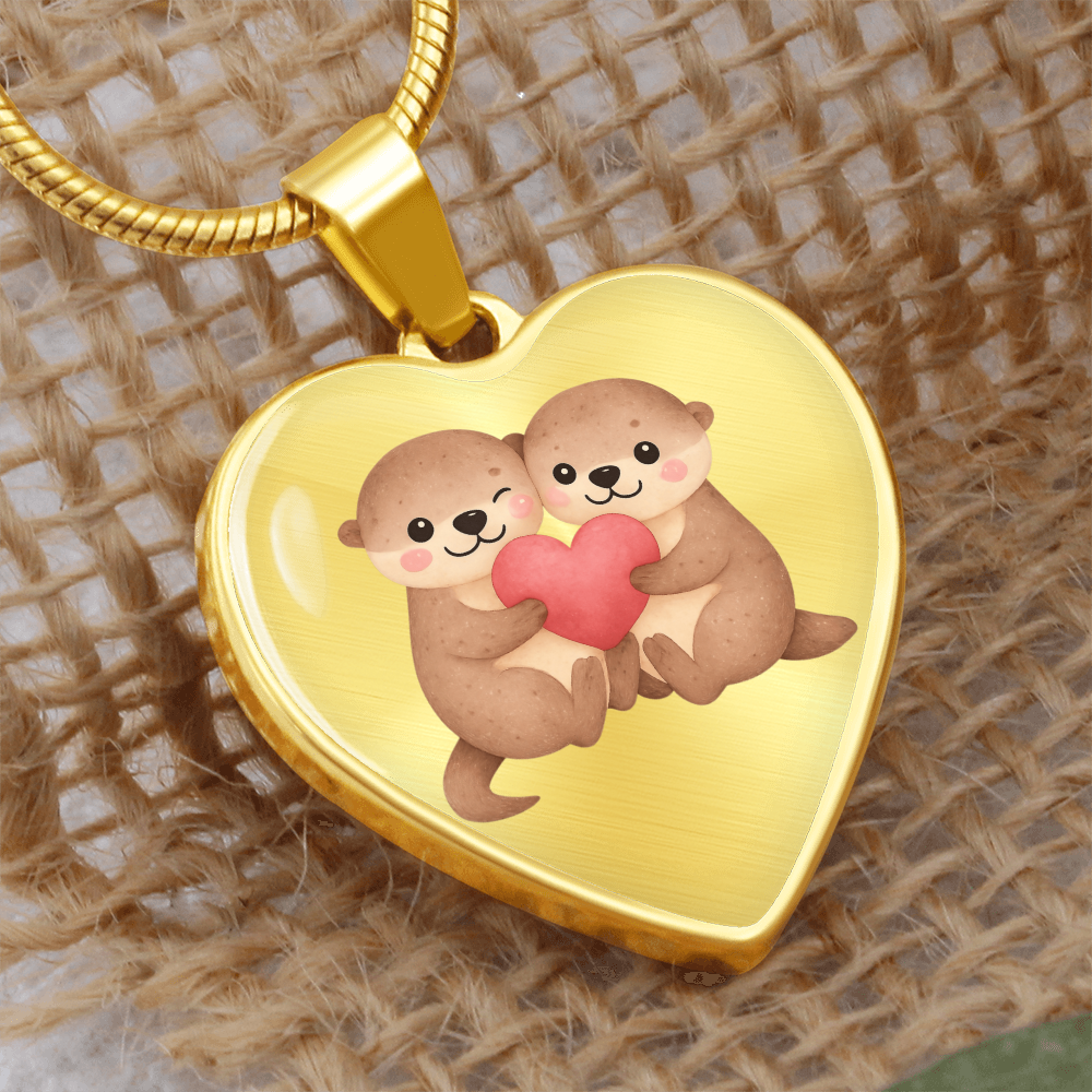 Otter Heart Necklace – Cute Couple Jewelry