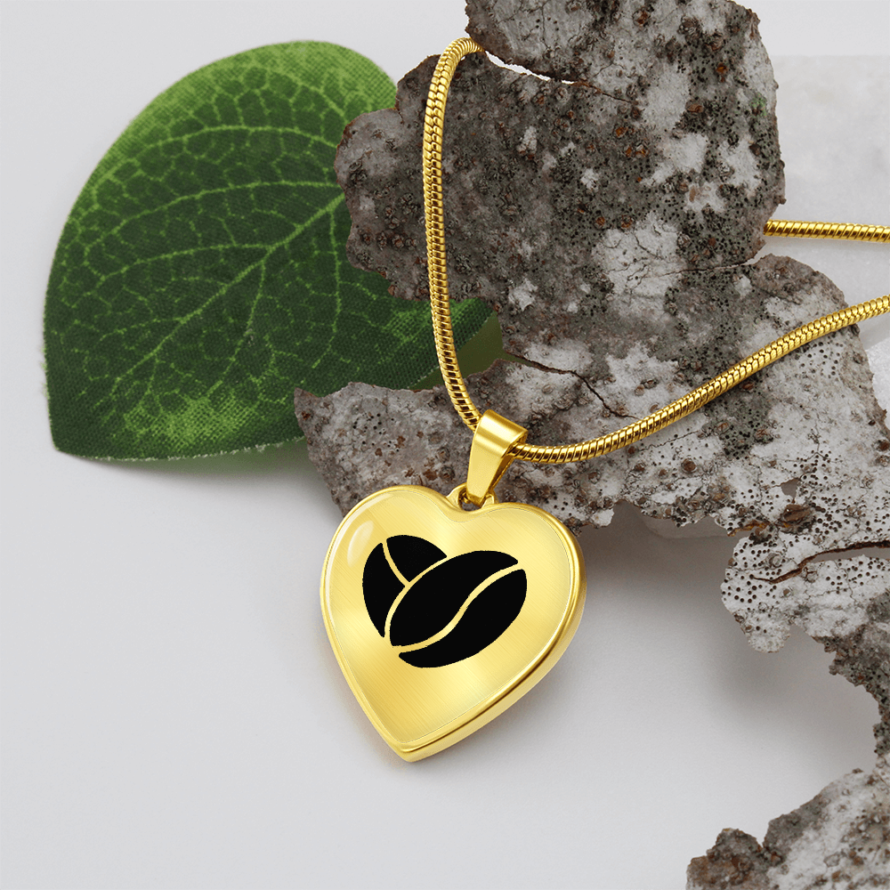 Coffee Bean Heart Necklace