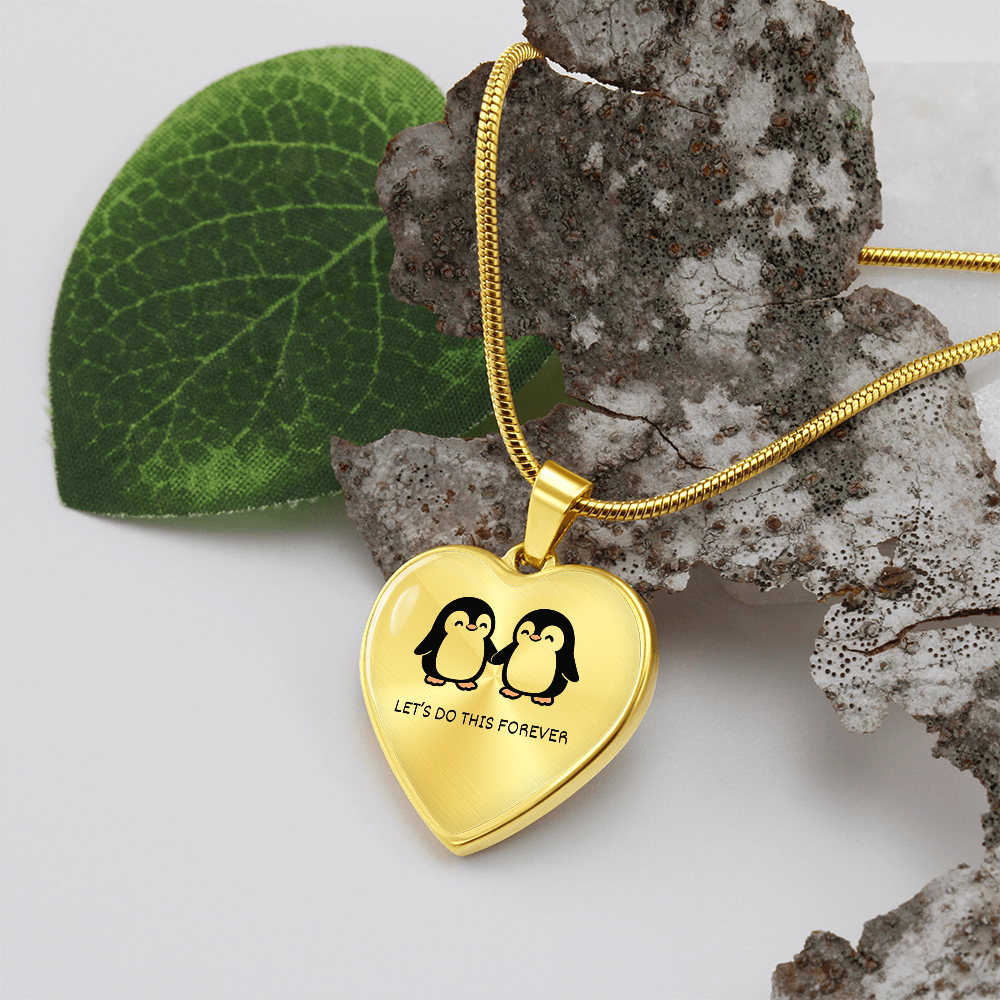 “Let's Do This Forever” Penguin Heart Necklace – A Symbol of Always Together