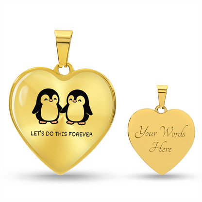 “Let's Do This Forever” Penguin Heart Necklace – A Symbol of Always Together