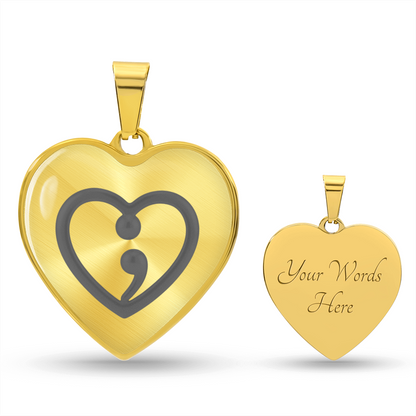 Luxury Graphic Heart Necklace – Inspirational Heart Jewelry | “Her Story Isn't Over Yet” Keepsake Gift