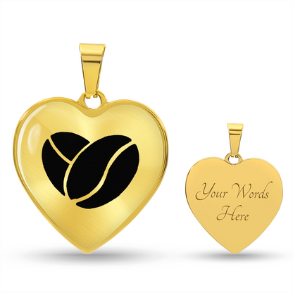 Coffee Bean Heart Necklace