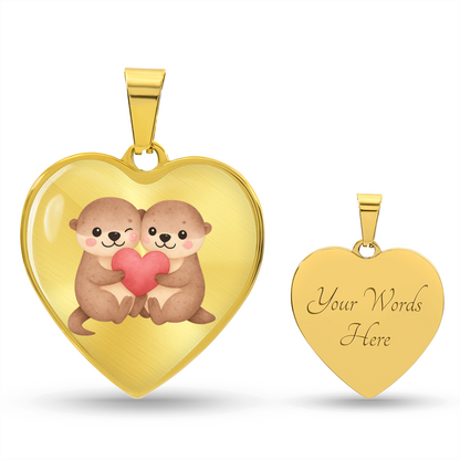 Otter Heart Necklace – Cute Couple Jewelry