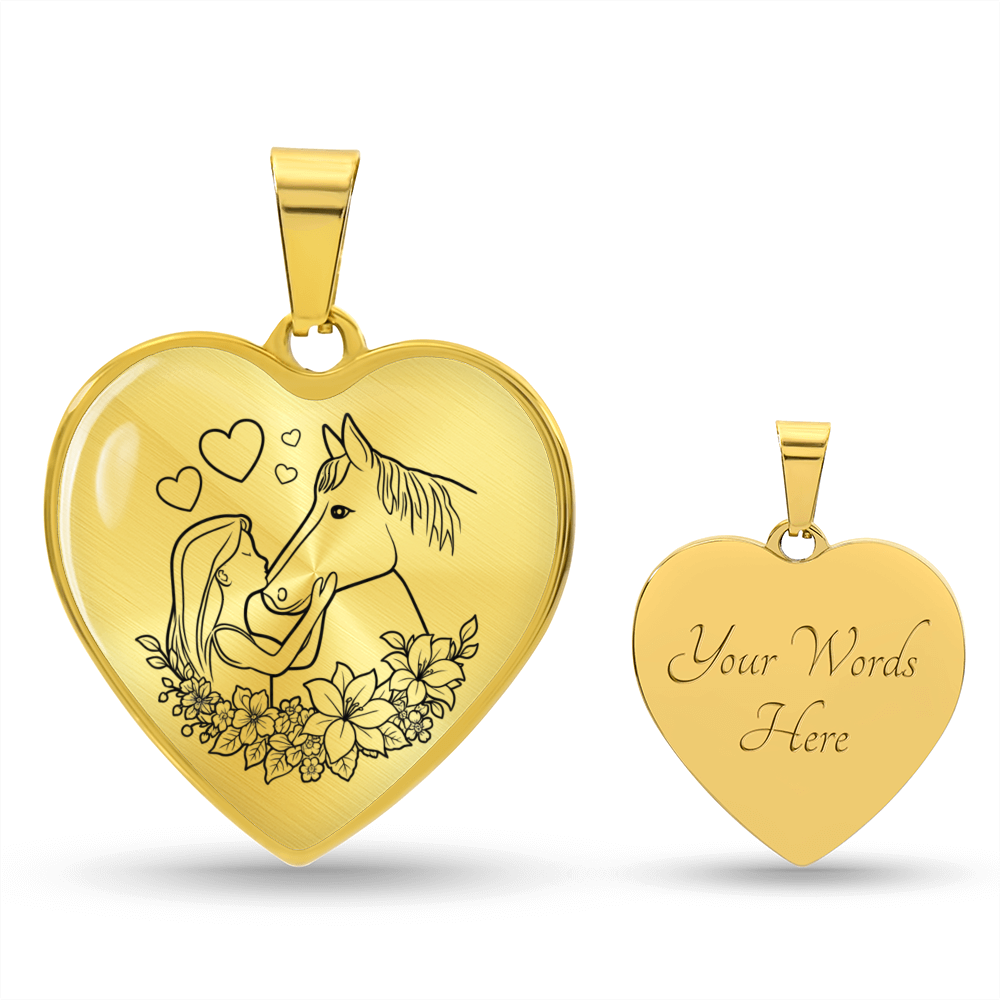 Girl and Horse Heart Necklace Meaningful Gift for Horse Lovers