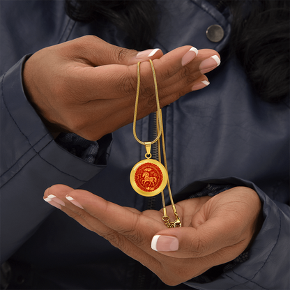 Lucky Horse Medallion Necklace for Prosperity Strength and New Beginnings