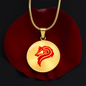 Luxury Circle Graphic Wolf Necklace – Symbol of Strength & Loyalty, Wolf Spirit Pendant, Meaningful Gift Jewelry for Her