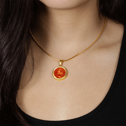 Lucky Horse Medallion Necklace for Prosperity Strength and New Beginnings