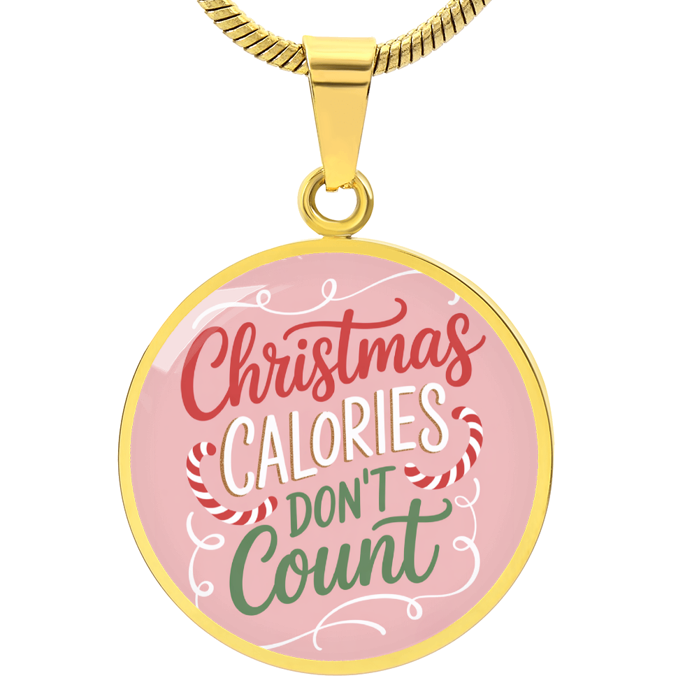 Christmas Calories Don't Count – Luxury Graphic Circle Necklace