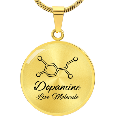Dopamine Love Molecule Circle Necklace – Meaningful Science-Inspired Pendant Gift for Love, Connection & Joy
