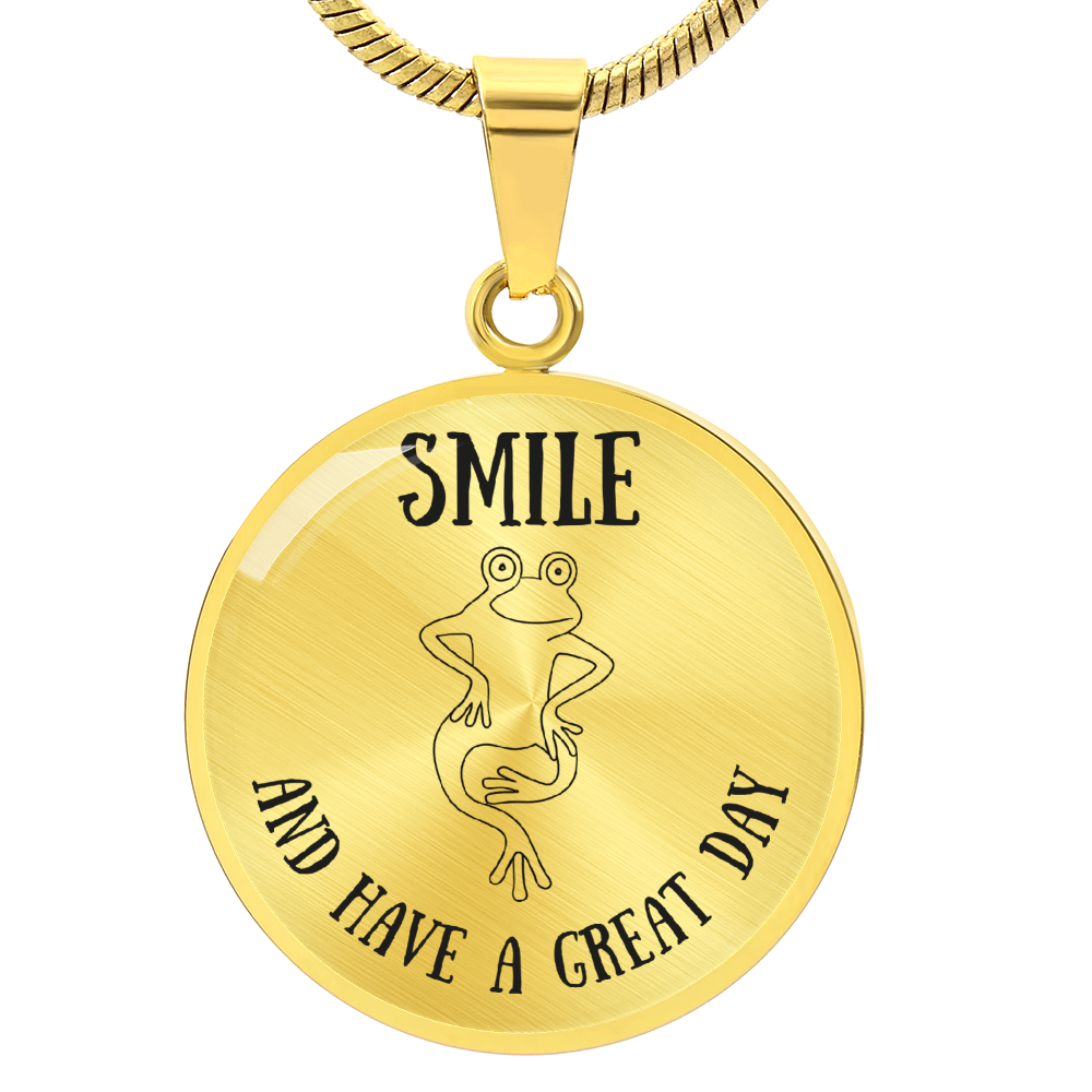 Frog Outline Circle Necklace – Minimalist Nature-Inspired Pendant Gift for Frog Lovers