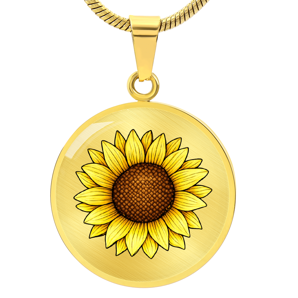 Sunflower Circle Necklace – A Symbol of Positivity, Strength & Everlasting Love