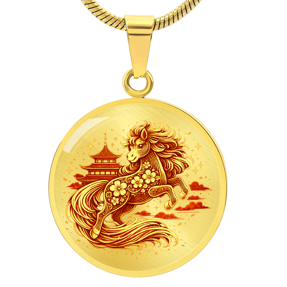 golden horse necklace