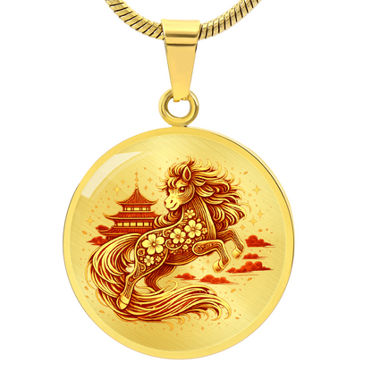 golden horse necklace