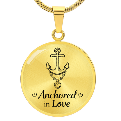 Refuse to Sink Circle Necklace – “Hope Anchors the Soul” Anchor & Heart Christian Pendant