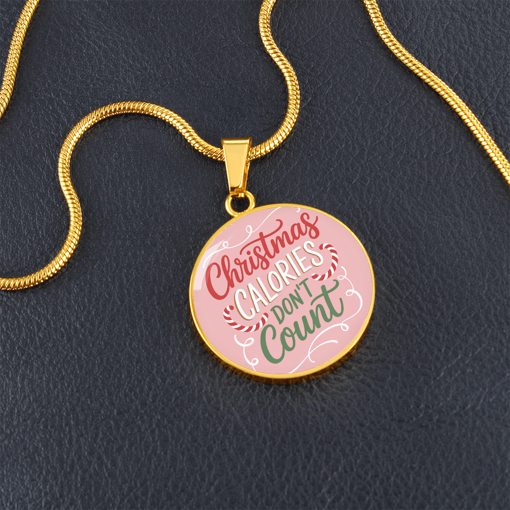 Christmas Calories Don't Count – Luxury Graphic Circle Necklace