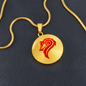 Luxury Circle Graphic Wolf Necklace – Symbol of Strength & Loyalty, Wolf Spirit Pendant, Meaningful Gift Jewelry for Her