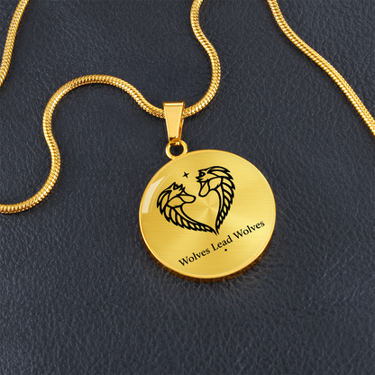 Wolves Lead Wolves Circle Necklace – Matching Wolf Pendant for Unbreakable Bonds & Trust
