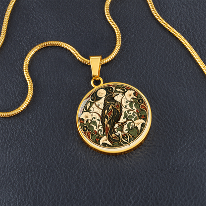 Moonlit Raven Necklace | Art Nouveau Celestial Pendant