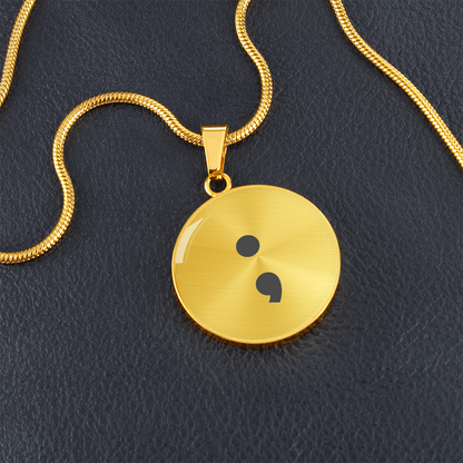 Semicolon Necklace – Inspirational Mental Health Awareness Jewelry | Meaningful Keepsake Gift for Her