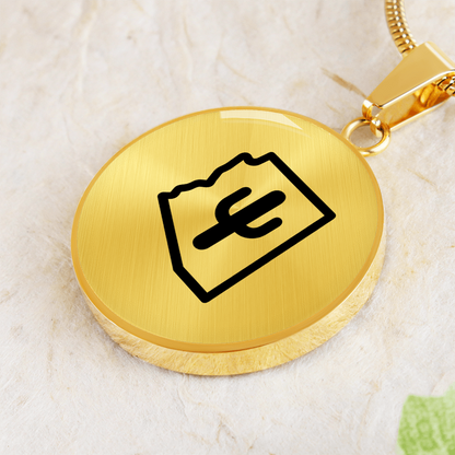 Arizona Cactus Necklace – Minimalist Arizona State Pendant Gift for Desert & Southwest Lovers